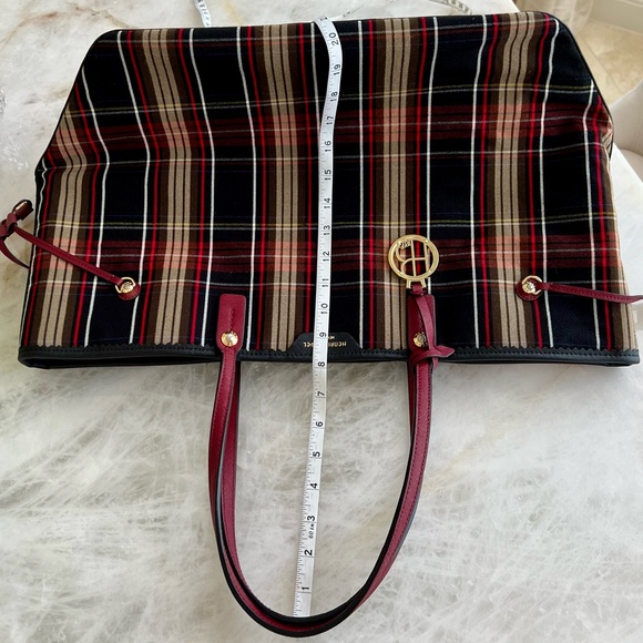 Henri Bendel Red and Black Tartan Tote Bag - Picture 11 of 11